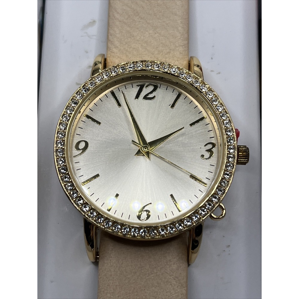 Create Your Style With Swarovski Women's Quartz Watch Beige Strap Gold- Working - Picture 2 of 4